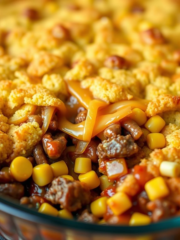 savory beef cornbread casserole