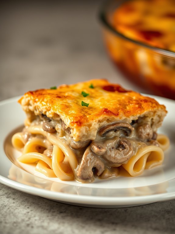 savory beef mushroom casserole