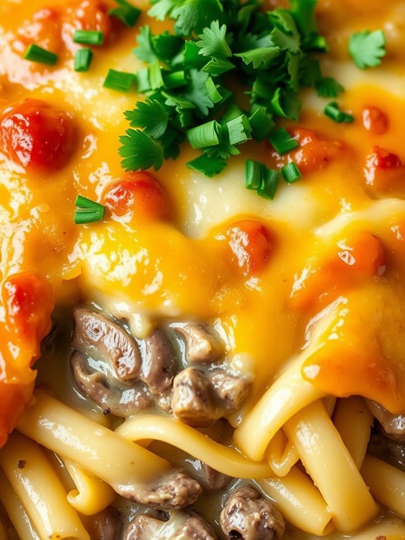 savory beef pasta bake