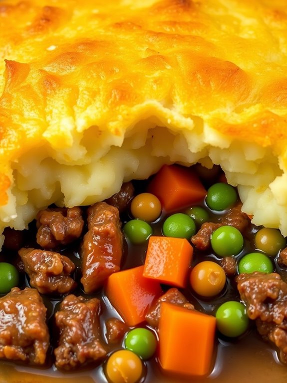 savory beef topped casserole