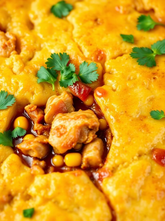 savory chicken cornbread bake