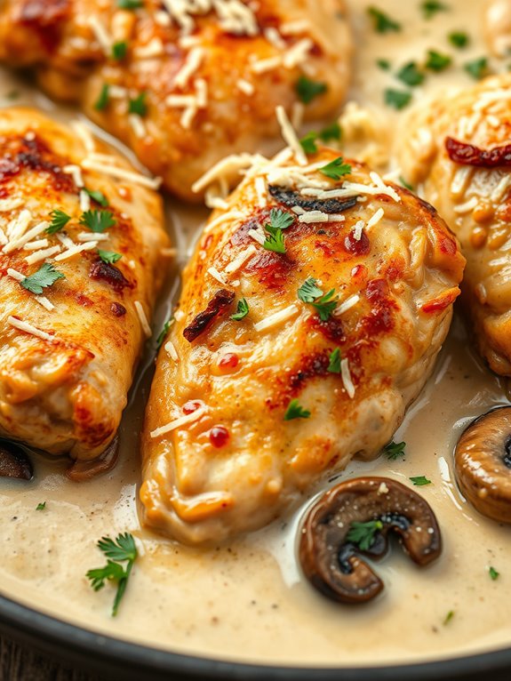 savory chicken mushroom bake
