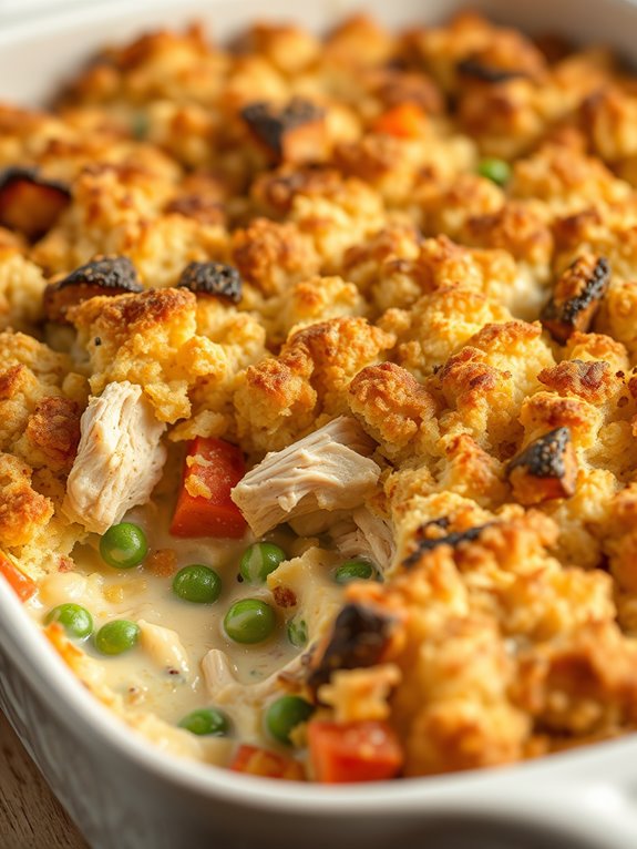 savory chicken stuffing bake