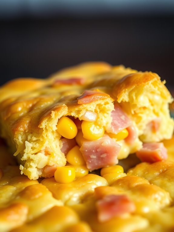 savory ham and cornbread casserole