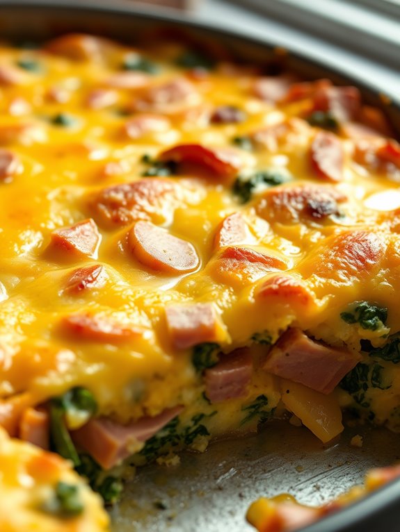 savory ham spinach bake