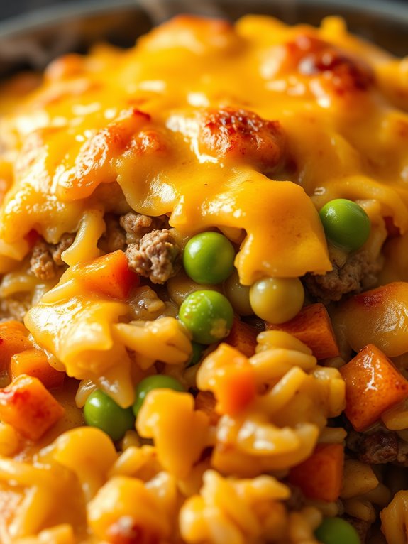 savory hamburger rice bake