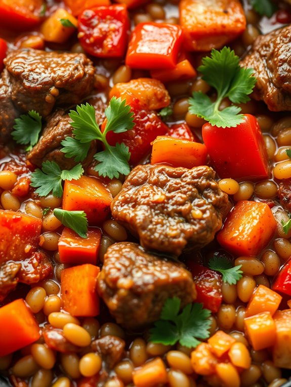 savory lamb and lentils