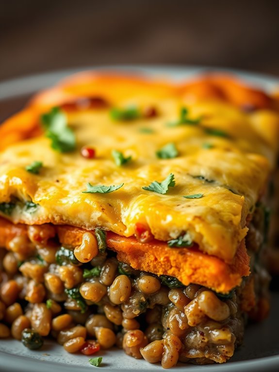 savory lentil sweet potato dish