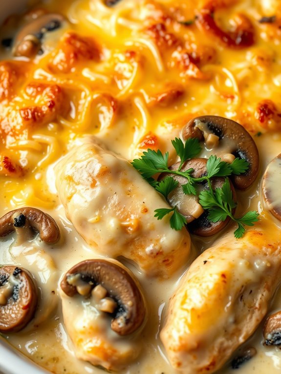 savory mushroom chicken bake