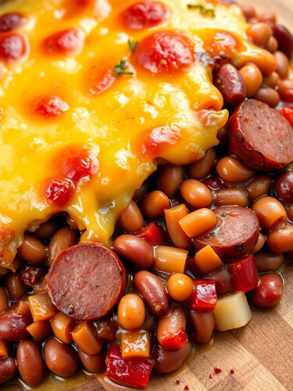 savory sausage and beans