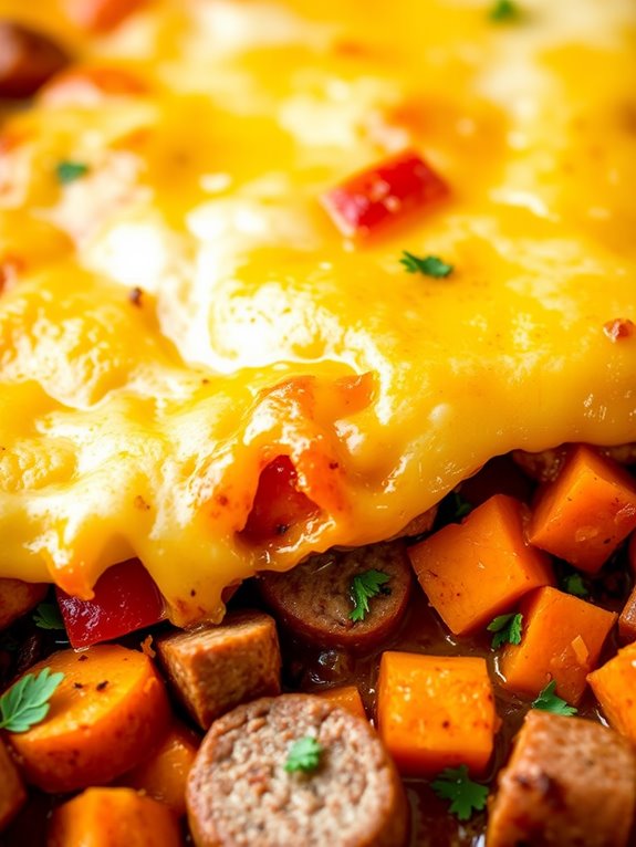 savory sausage and sweet potatoes