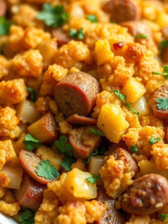 savory sausage cornbread dish