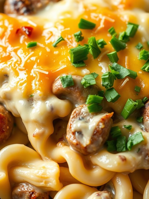 savory sausage mushroom bake