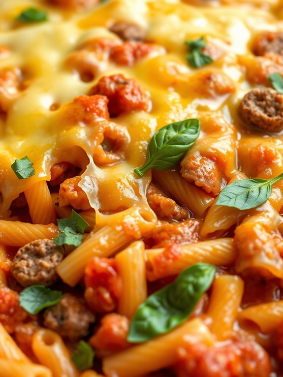 savory sausage pasta casserole