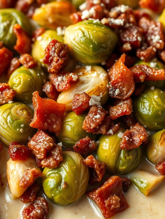 savory sprouts with bacon