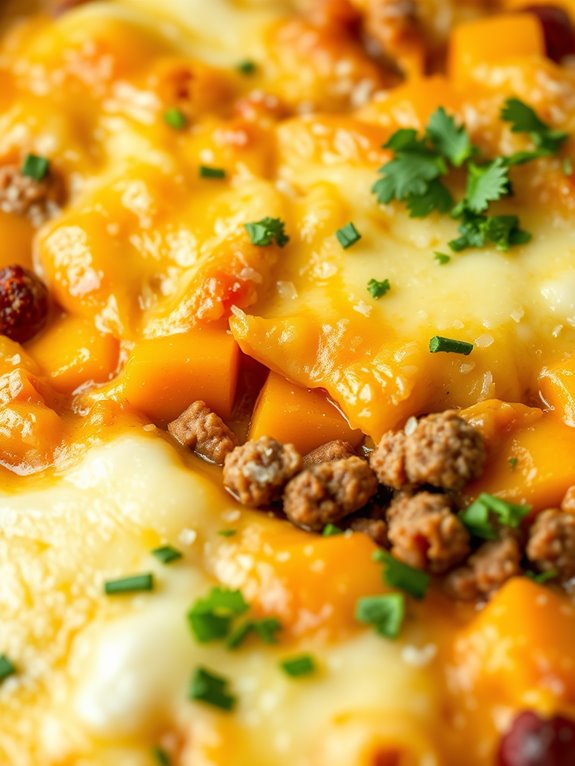 savory squash and sausage bake
