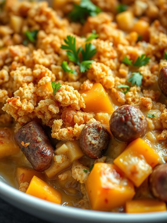 savory squash sausage bake