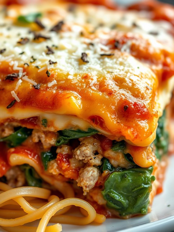 savory turkey spinach layers