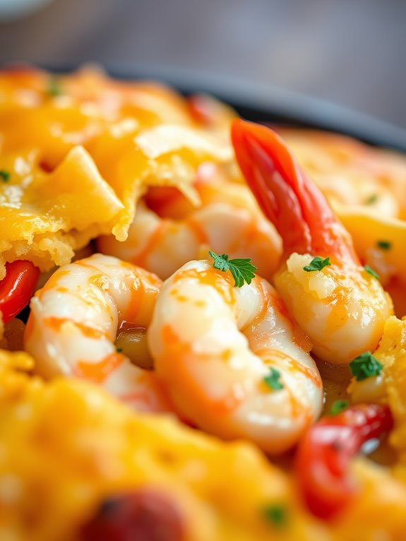 shrimp and cornbread dish
