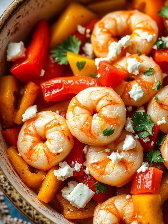 shrimp and feta dish