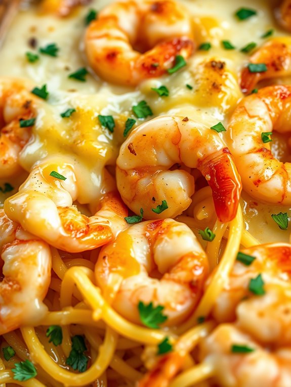 shrimp garlic spaghetti casserole