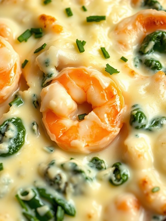 shrimp spinach alfredo casserole