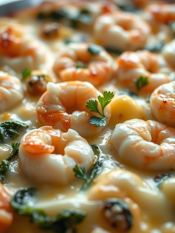 shrimp spinach alfredo casserole