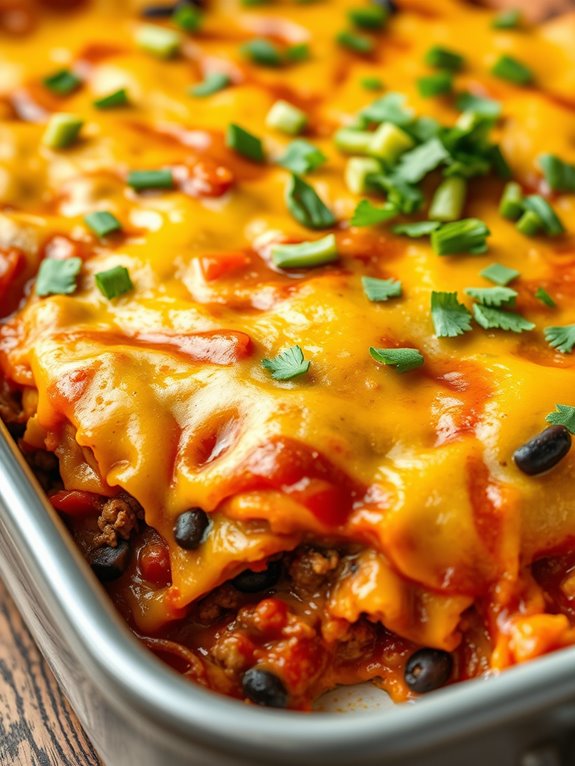 southwestern hamburger enchilada casserole