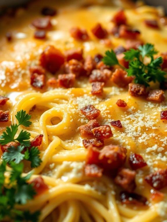spaghetti squash carbonara dish