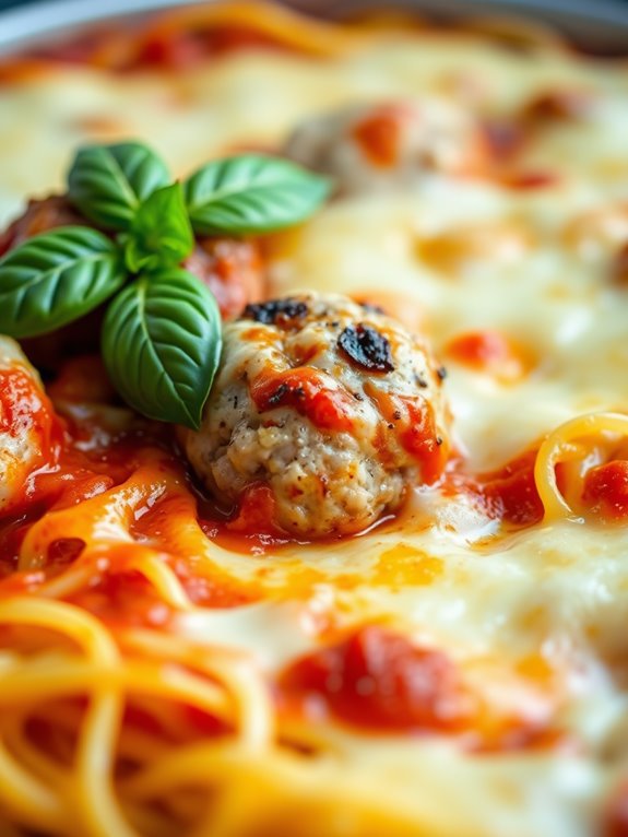 spaghetti squash meatball casserole