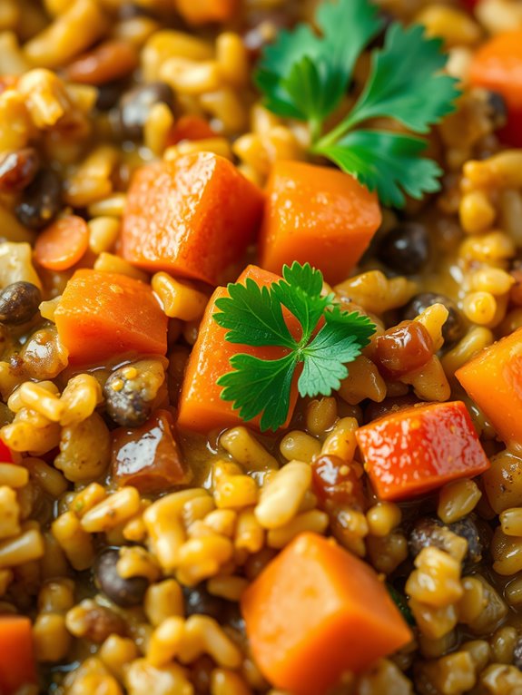 spiced rice and lentils