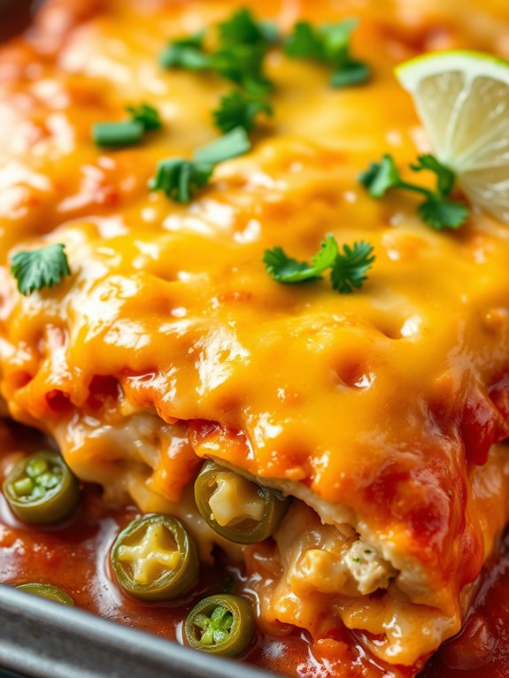 spicy chicken enchilada bake