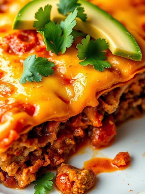 spicy pork enchilada casserole