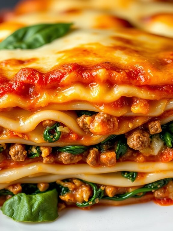 spinach and beef layers