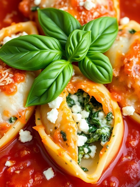 spinach and feta shells