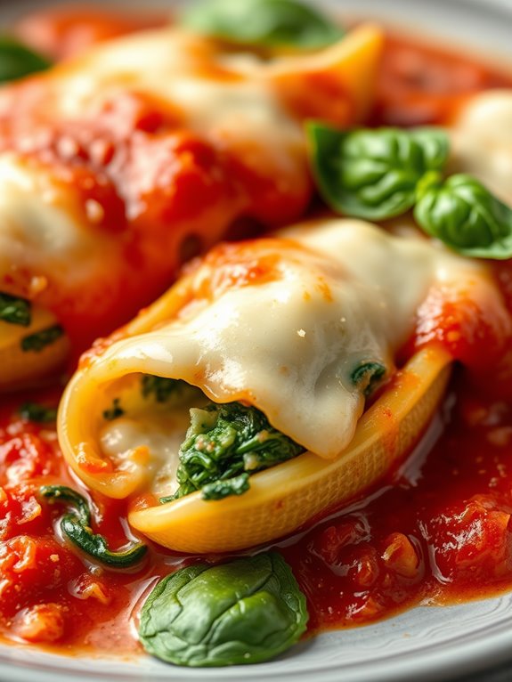 spinach and ricotta shells