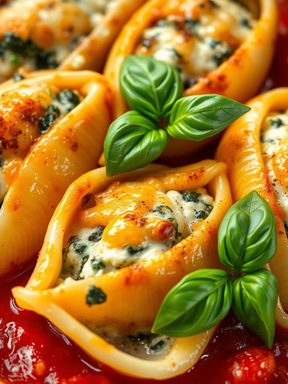 spinach and ricotta shells