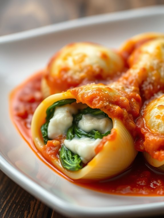 spinach and ricotta shells
