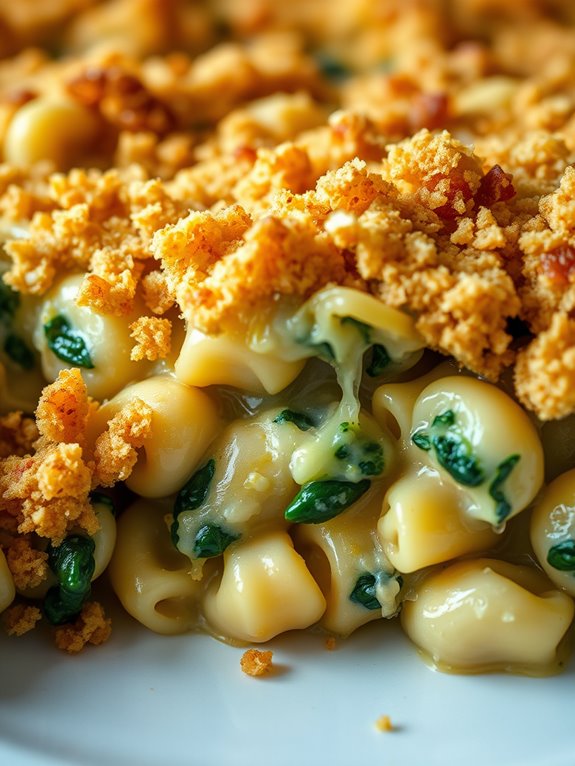 spinach artichoke macaroni casserole
