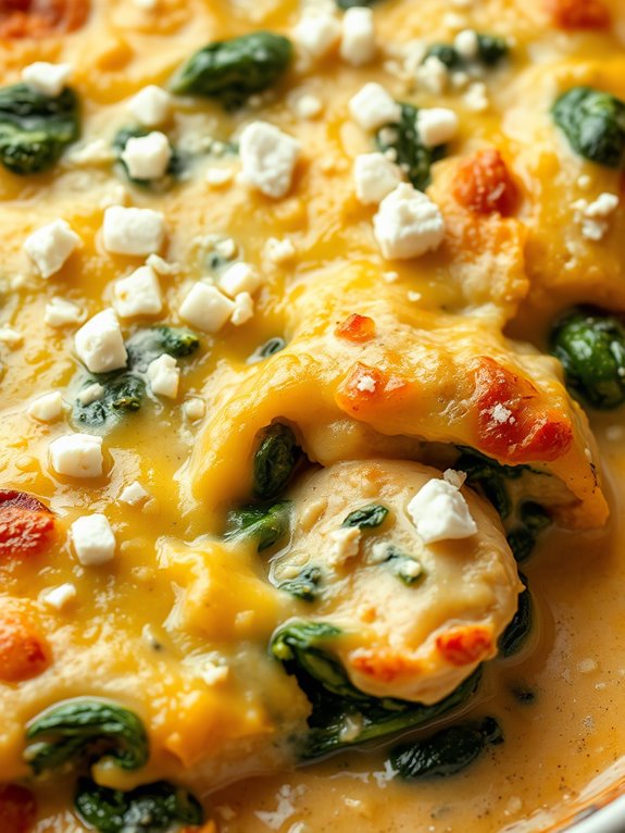 spinach feta chicken bake