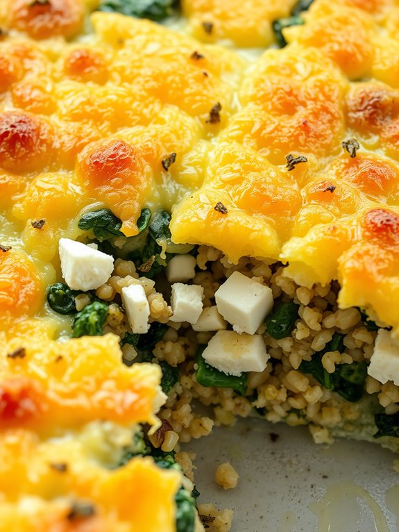 spinach feta quinoa casserole
