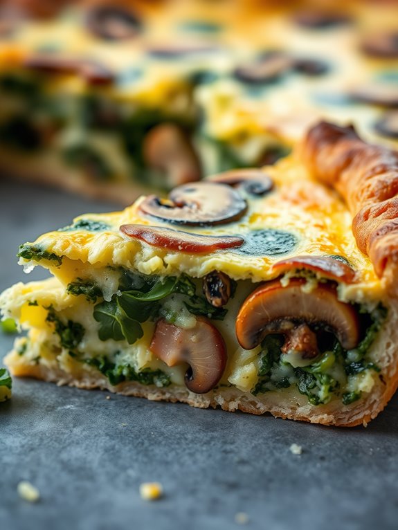 spinach mushroom quiche casserole