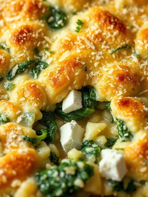 spinach rice baked dish