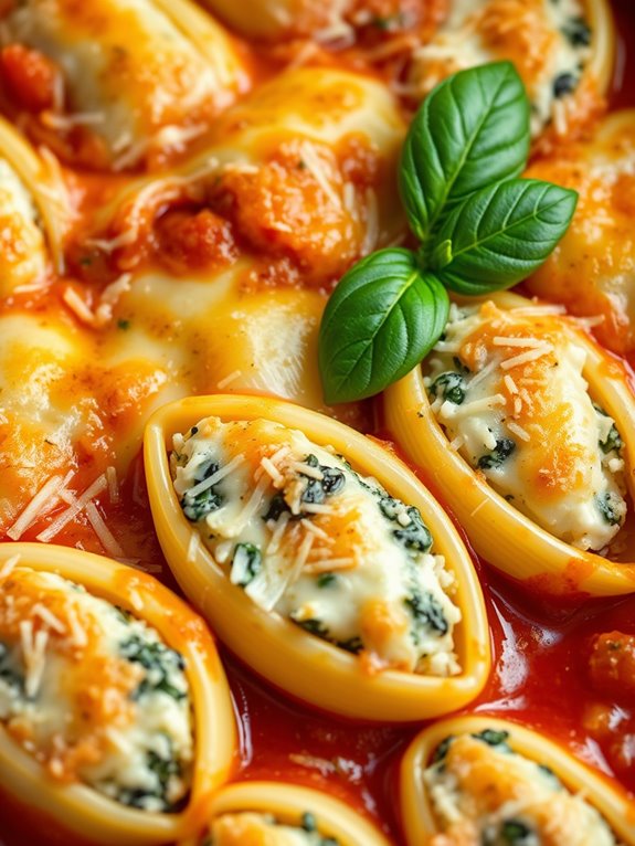 spinach ricotta pasta dish