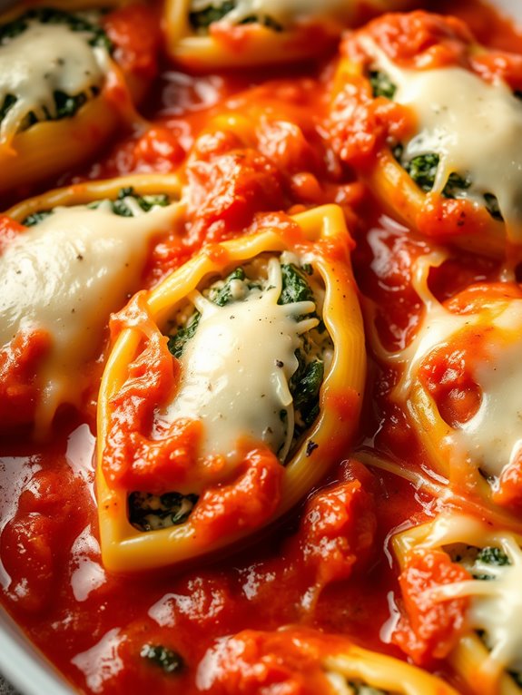 spinach ricotta pasta dish