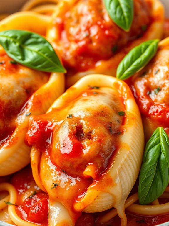 stuffed shells with meatballs