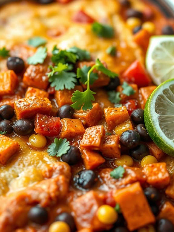 sweet potato black bean enchiladas