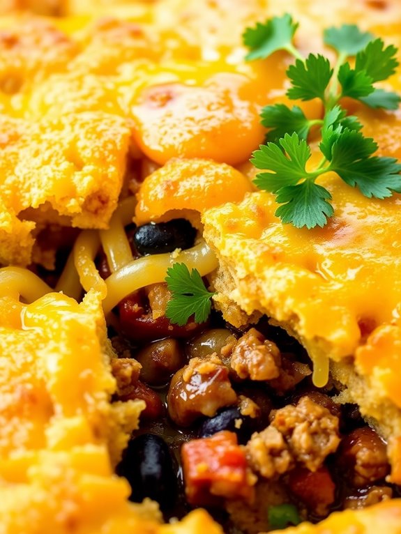 tex mex casserole with cornbread