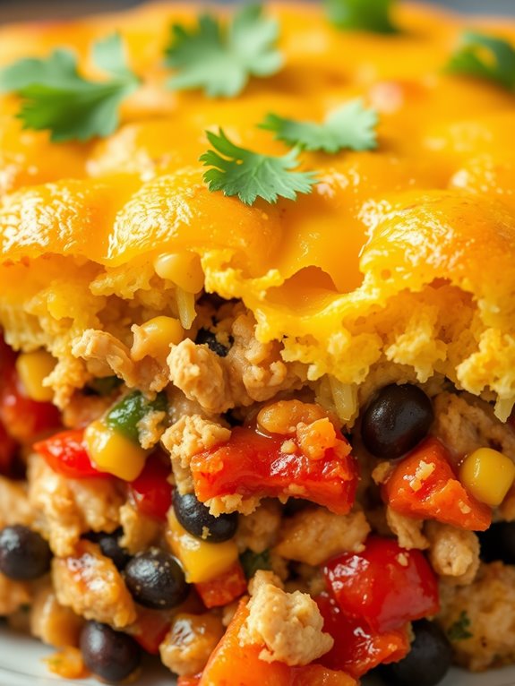tex mex chicken cornbread casserole