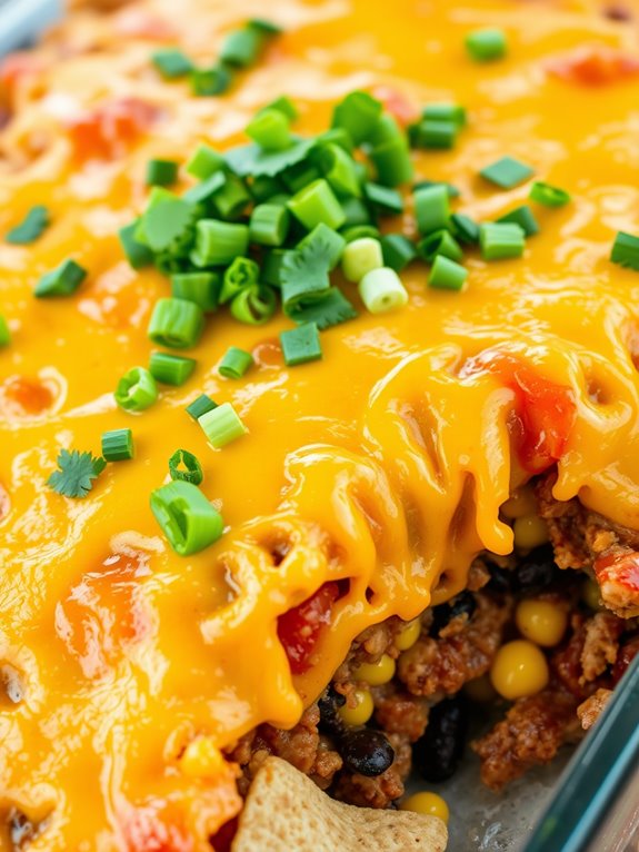 tex mex layered taco dish